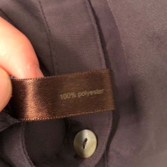 2/$30 The Limited - Gray Button Front Blouse Size XS | Roll Tab Sleeve Top - Picture 5 of 6